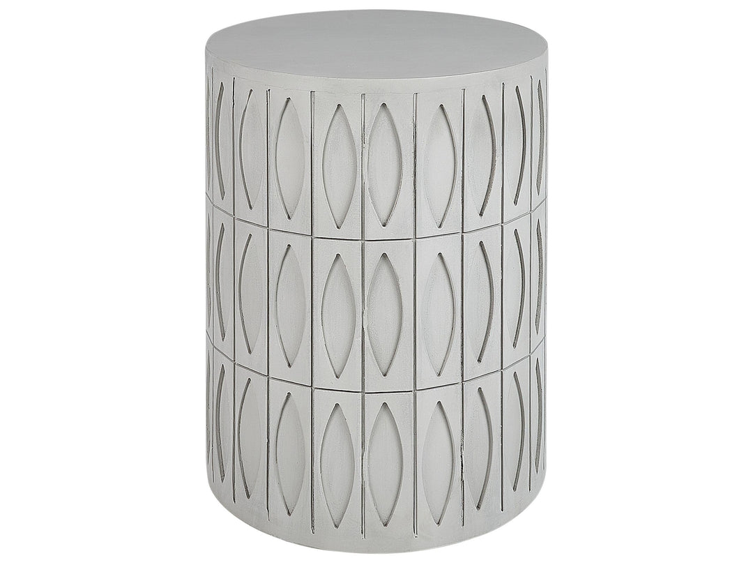 Beistelltisch grau rund ⌀ 45 cm Säulenform Betonoptik mit Muster Modern Deara