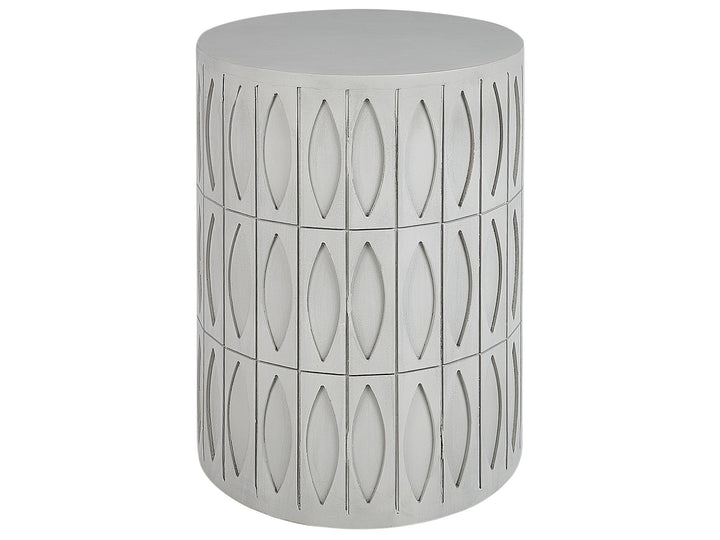 Beistelltisch grau rund ⌀ 45 cm Säulenform Betonoptik mit Muster Modern Deara