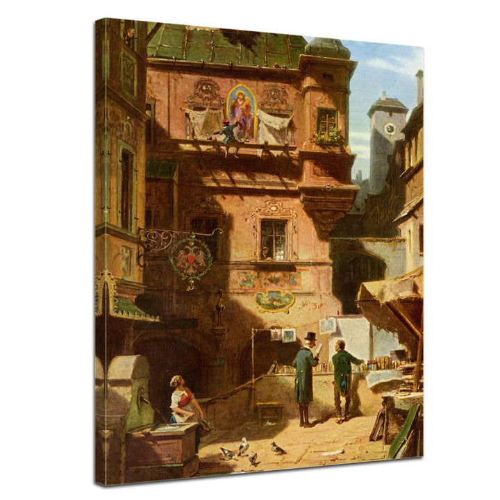 Bilderdepot24 Bild auf Leinwand | Carl Spitzweg Kunst und Wissenschaft in 60x80 cm als Wandbild | Wa