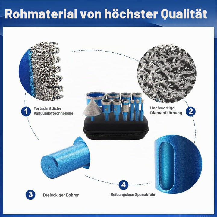 Diamantbohrer Fliesenbohrer Set - BRSCHNITT Diamantbohrer Diamant Fingerfräser,Fasenbohrer für Keram
