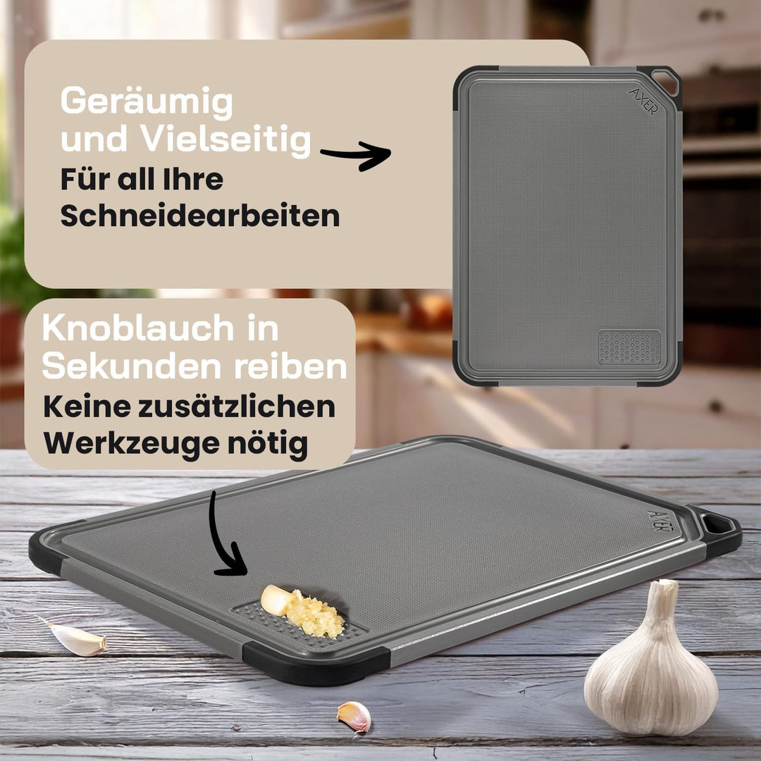Axer Schneidebrett Kunststoff Gross BPA Frei - Universalgrösse 35x25 cm Küchenbrett Spülmaschinenfes