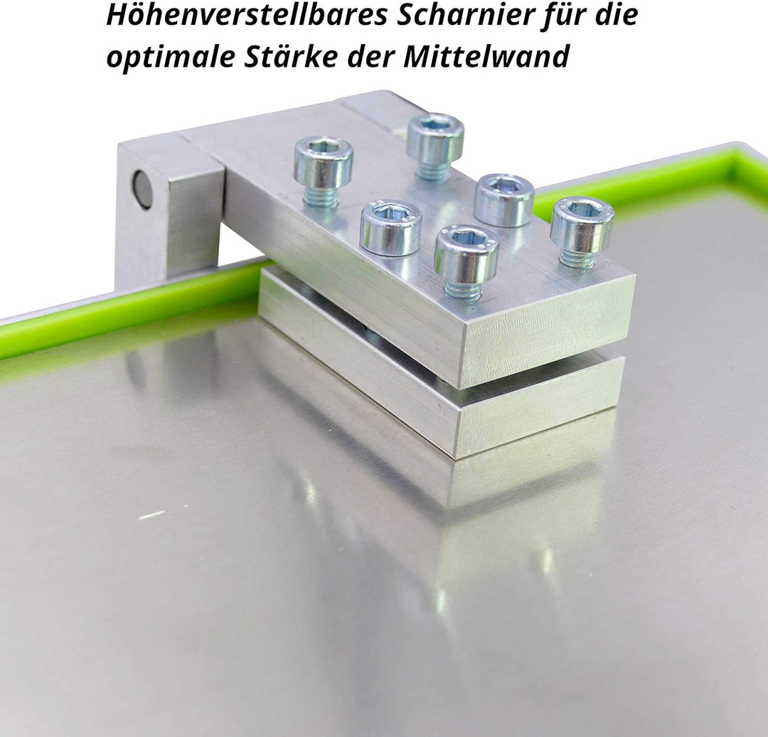 Tolegano Mittelwandpresse mit Zellmass 5,1mm. Ihre Mittelwand ist individuell zuschneidbar. Eigener