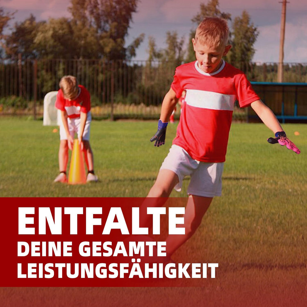 Torwarthandschuhe, Gute Griffigkeit fussball Handschuhe Kinder in den Grössen 6-10,Starker Empfänger