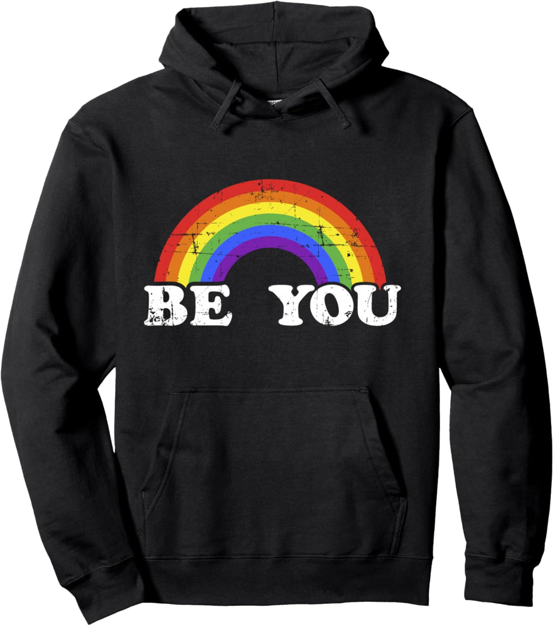 Be you mit Regenbogenflagge für LGBT Pride month Pullover Hoodie