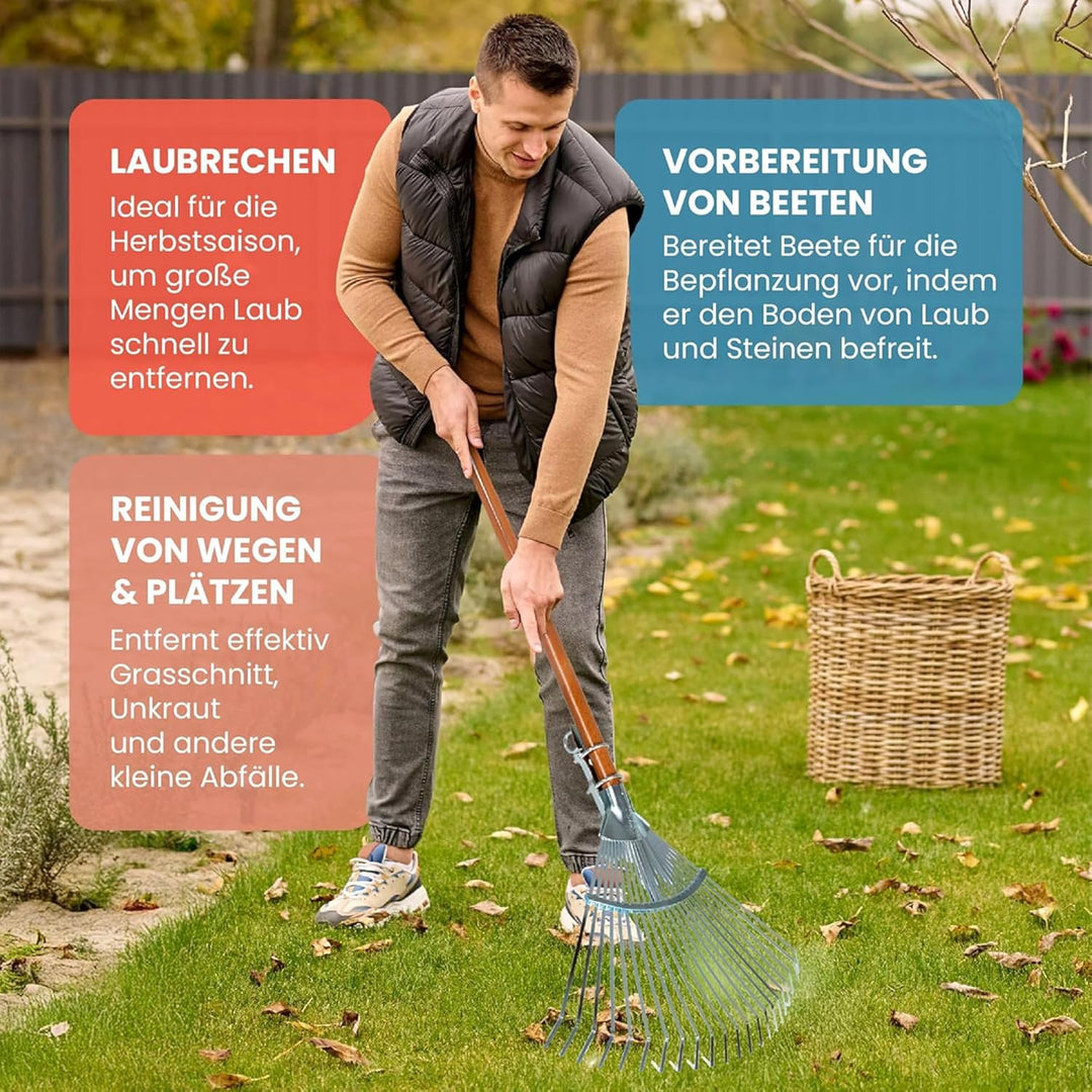 Polar 2516 verz. Laubbesen Gartenbesen Fächerbesen Vertikut 22 Zinken ohne.Stiel