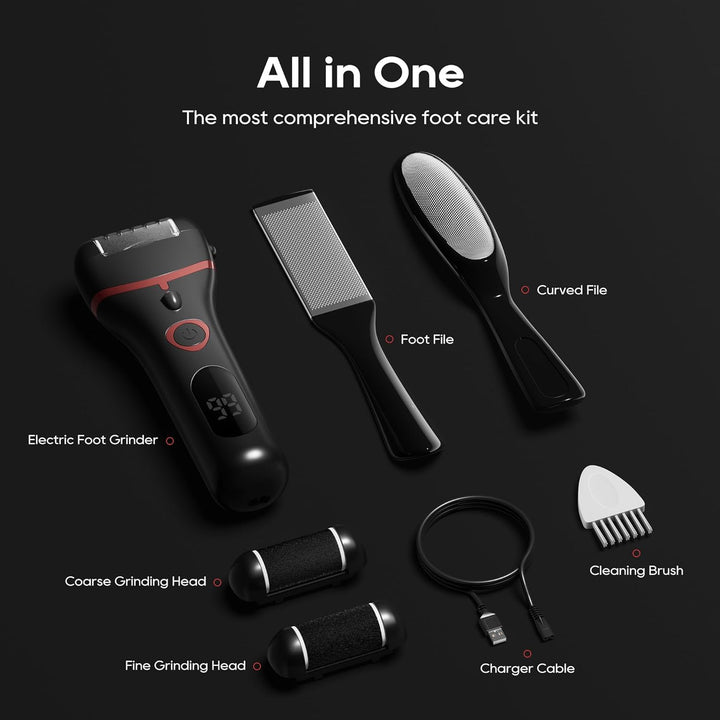 Hornhautentferner Elektrisch, Hornhaut Entfernen fuss Wiederaufladbar,Pedi Vac mit 3 Ersatzwalzen 2