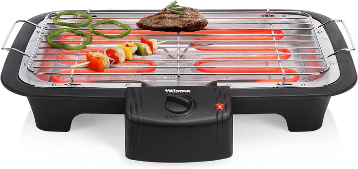 Tristar elektrischer Tisch- und Standgrill - 38x22cm Grillfläche, inkl. Grillrost, regelbare Heizstu