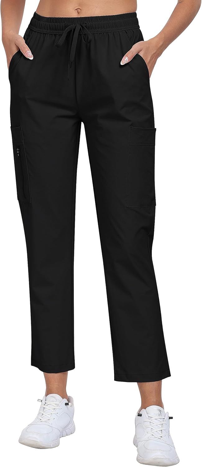 MoFiz Damen Cargohose Leichte Wanderhose Atmungsaktiv Trekkinghose Workout Casual Outdoorhose S Tief