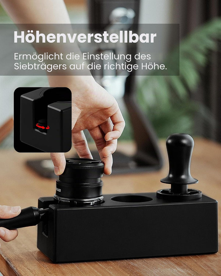 MHW-3BOMBER Espresso-Tampingstation, 4-in-1-Tamperstation zur Aufbewahrung, 51–58 mm Siebträger, Ver