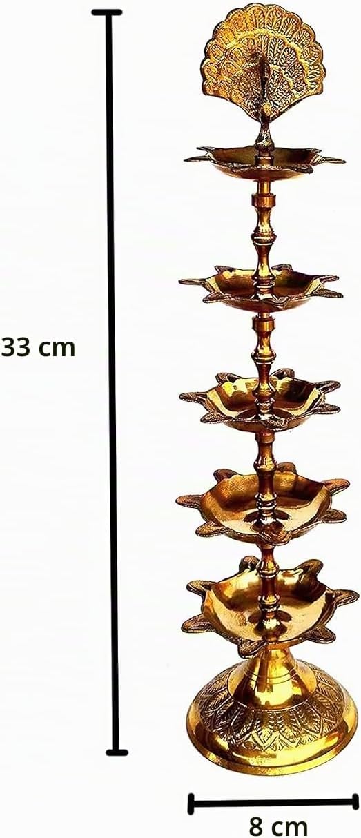 Rastogi Handicrafts Pure Brass Diya (Puja Lamp) Hindu-Pooja-Artikel, Diyas, Deepak Öllampe