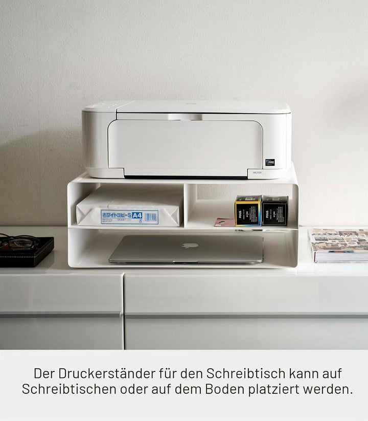 YAMAZAKI Tower Druckerstation, Legierter Stahl, Weiss, One Size