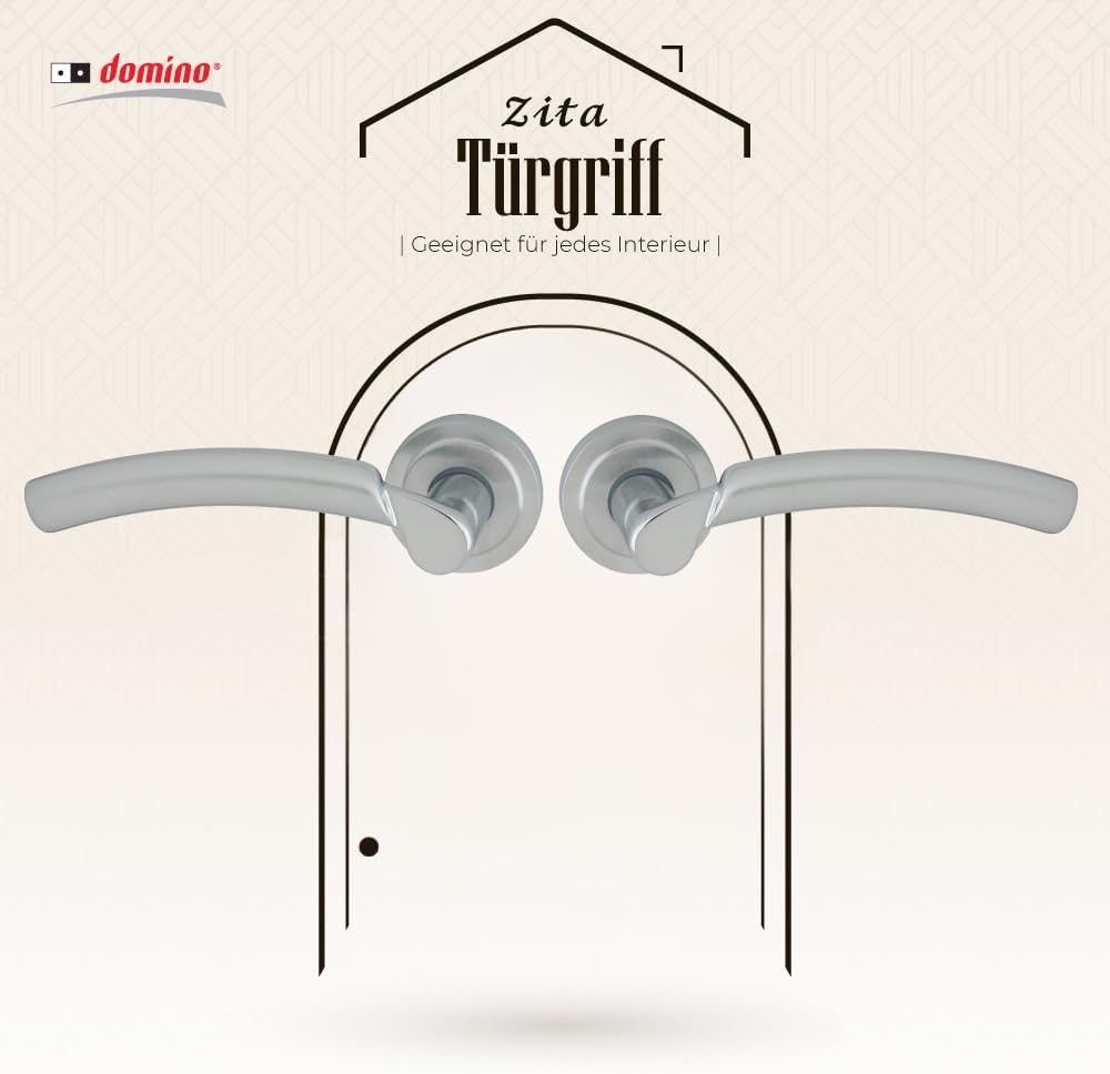 domino Türgriff ZITA-R M6/M18 ohne Schlossrosette Drückergarnitur für Zimmertüren Türdrücker-Set Ros