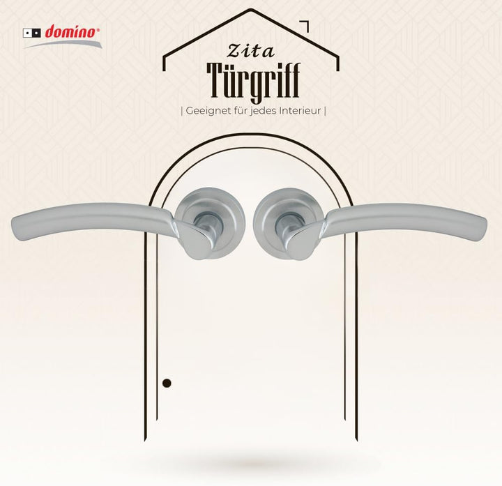 domino Türgriff ZITA-R M6/M18 ohne Schlossrosette Drückergarnitur für Zimmertüren Türdrücker-Set Ros