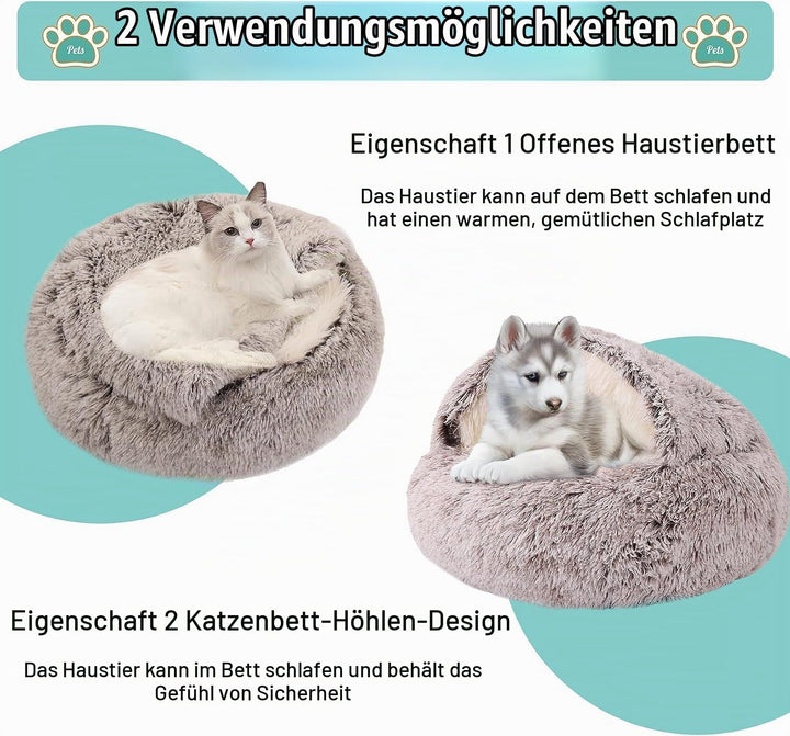 Flauschig Hundebett Muschelform Katzenbett Warm Tierbett Haustierbett Waschbar Hundesofa Katzensofa