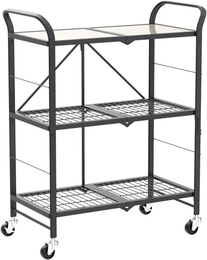 ONVAYA® Küchenwagen James klappbar | Servierwagen klappbar | Etagenwagen | Beistellwagen | Grau | Kü