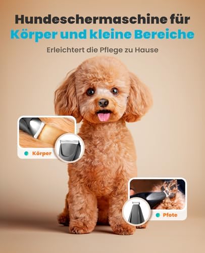 oneisall Pfotentrimmer für Hunde mit LED-Licht, Leise Hundepfoten Trimmer Paw Trim Pro dr Pfoten, Wi