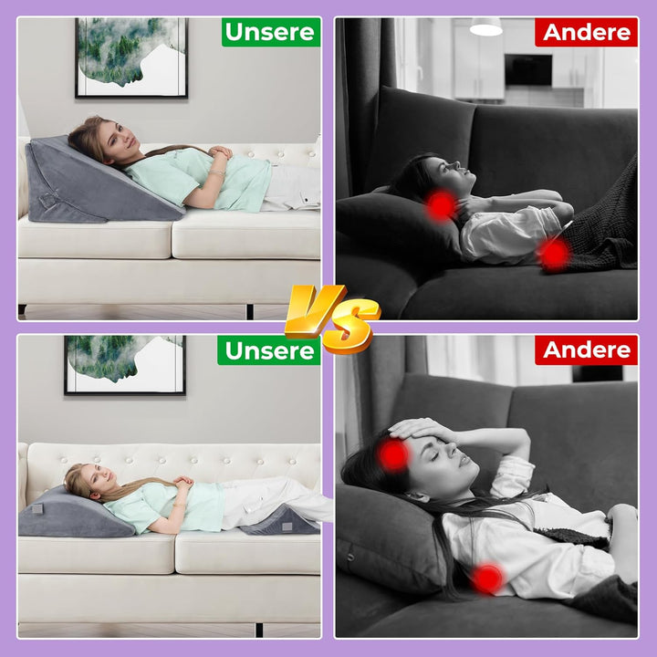 Babenest Verstellbares Keilkissen mit Hochdichteschaum, Ergonomisches Rückenkissen für Bett &amp; Sofa,