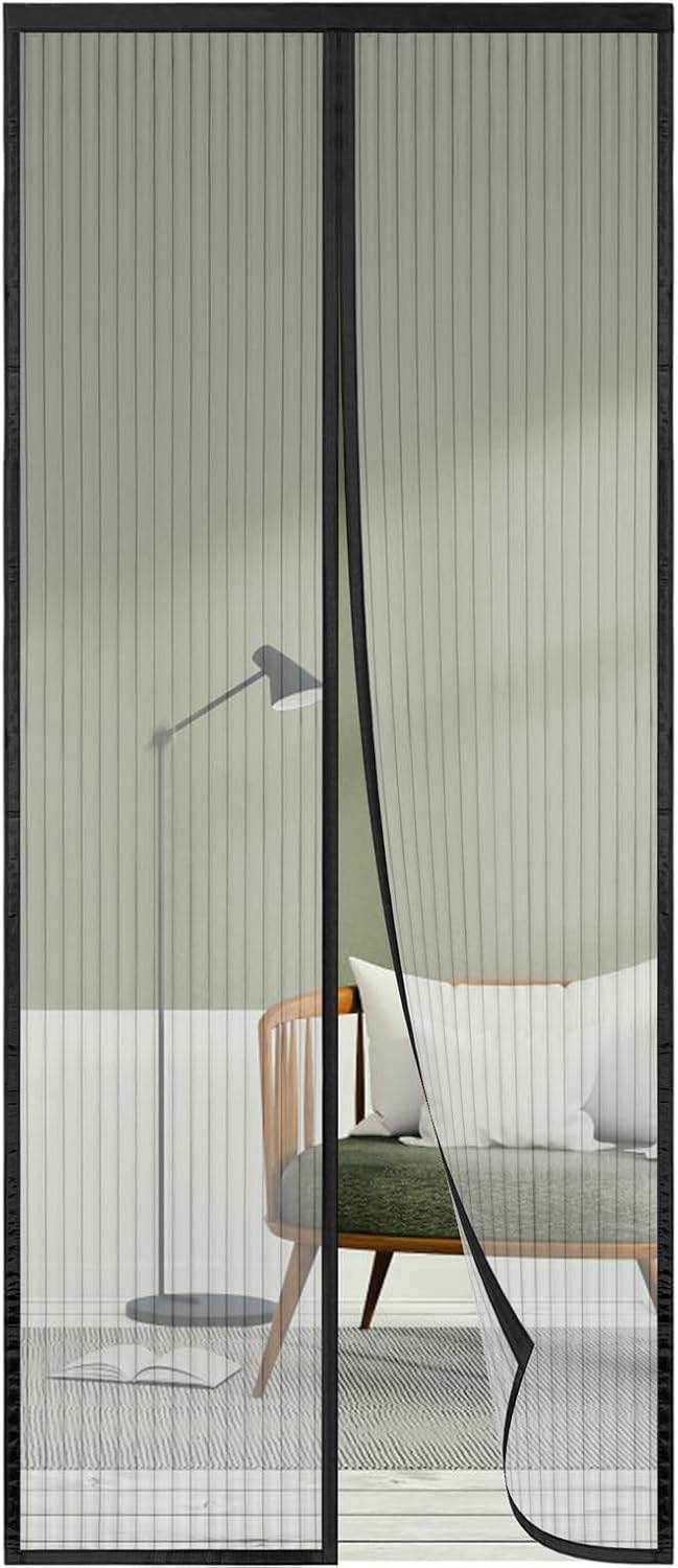 Fliegengitter Balkontür 180x220, SHA2WEN Fliegengitter Tür Schwarz, Geniessen Sie den Sommer mit Ihr