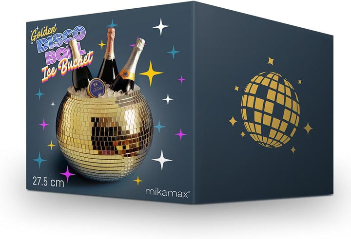 MikaMax Eiskübel Discokugel Gold – XL 11 Liter – Getränkekühler für Partys – Weinkühler &amp; Eisbehälte