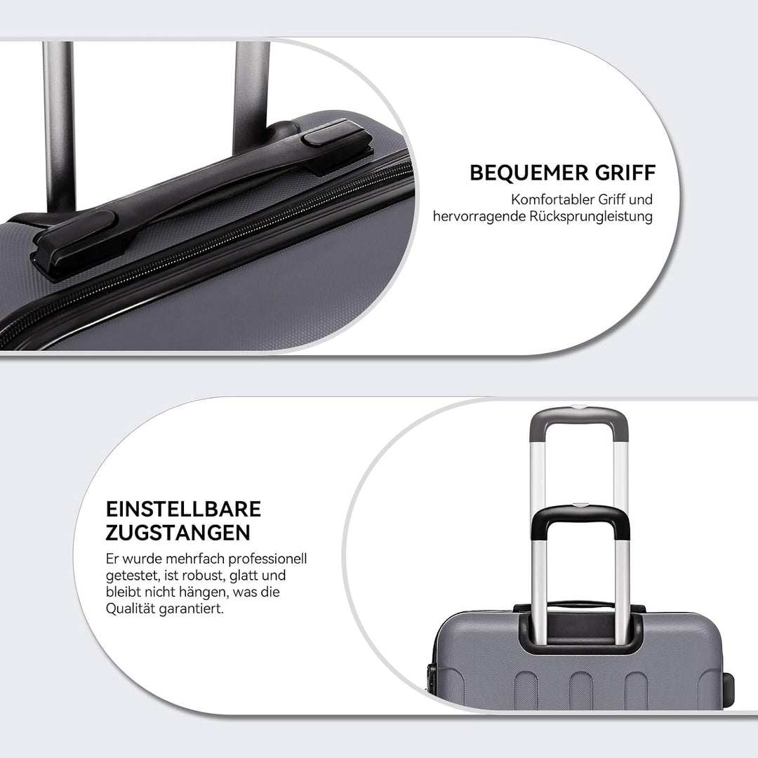 BEIBYE Zwillingsrollen Hardcase Reisekoffer Koffer Trolleys Hartschale in XL-L-M in 14 Farben (Busin