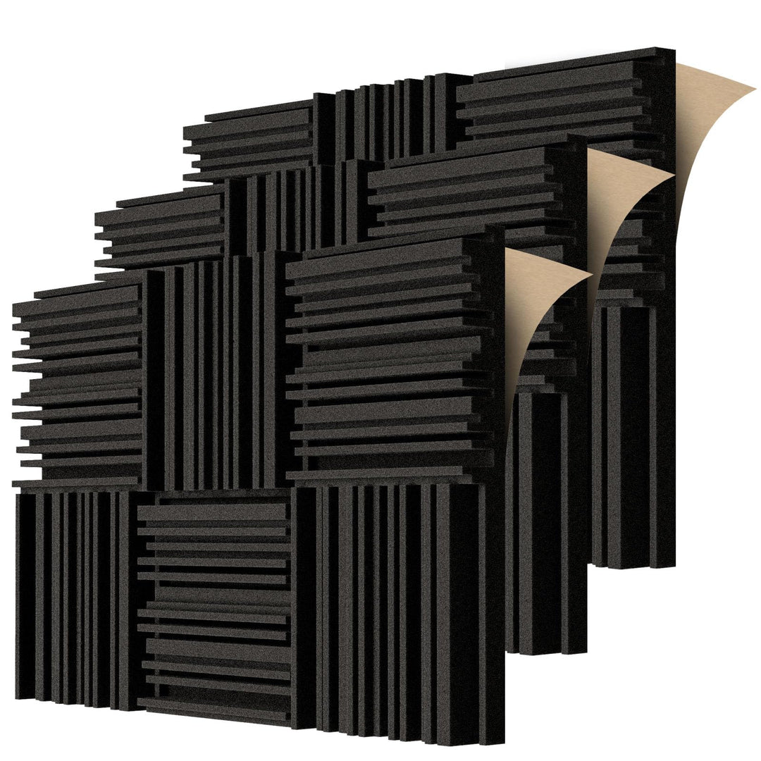 BXI Selbstklebende Akustikschaum-Paneele, 30 x 30 x 5 cm 18 Stück Breitband Schallabsorbierender Sch