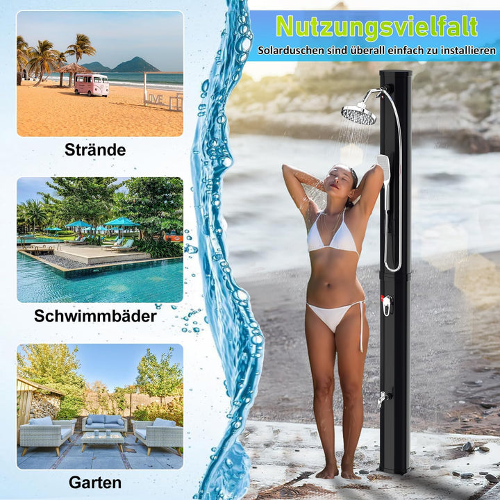 SWANEW Bodenelement für Gartendusche Solardusche,101x63x5,5cm Anti Rutsch Bodenplatte aus WPC, für P