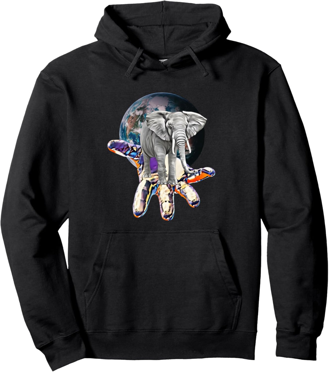 Elefanten Motiv Afrika Tiermotiv Wildtiere Tiere Elefant Pullover Hoodie