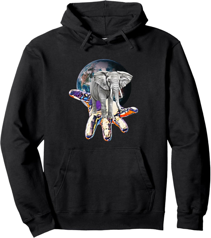 Elefanten Motiv Afrika Tiermotiv Wildtiere Tiere Elefant Pullover Hoodie
