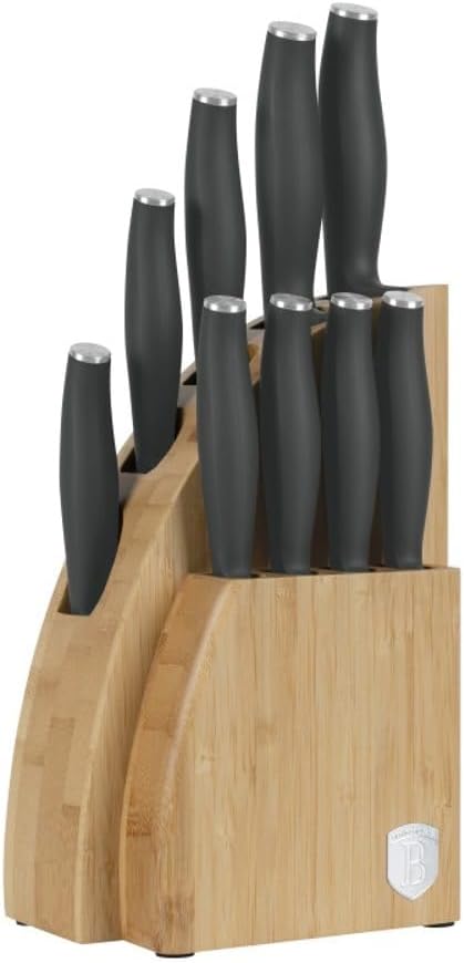 Berlinger Haus Messerset mit Ständer BAMBUS 10-tlg. Anthrazit Kollektion BH-2758