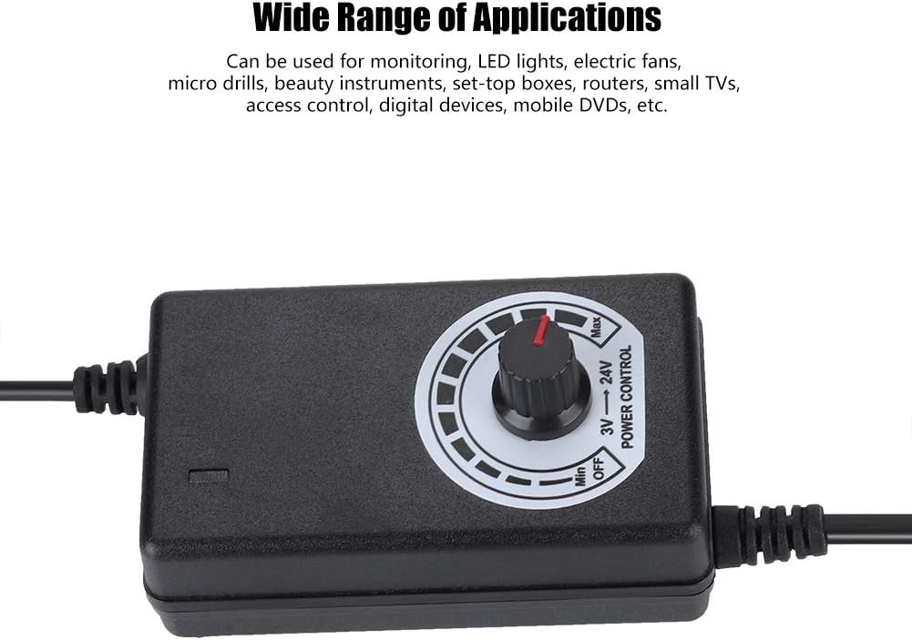 Eboxer 24W 3-24V Netzteil-Ladeadapter mit LED-Anzeigespannungsregelung für elektrischen Lüfter, Bohr