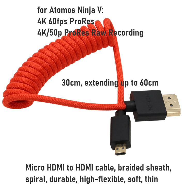 HangTon Micro HDMI 4K120 8K60 Rohkabel für ATOMOS Ninja V Ultra Shinobi, Sony ZV-E10 A7C A7R IV A670