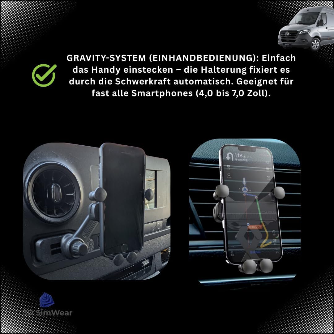 Generisch Logic Mount Handyhalterung für Mercedes Sprinter (2019-2026) – Speziell für MBUX Linkes Fa