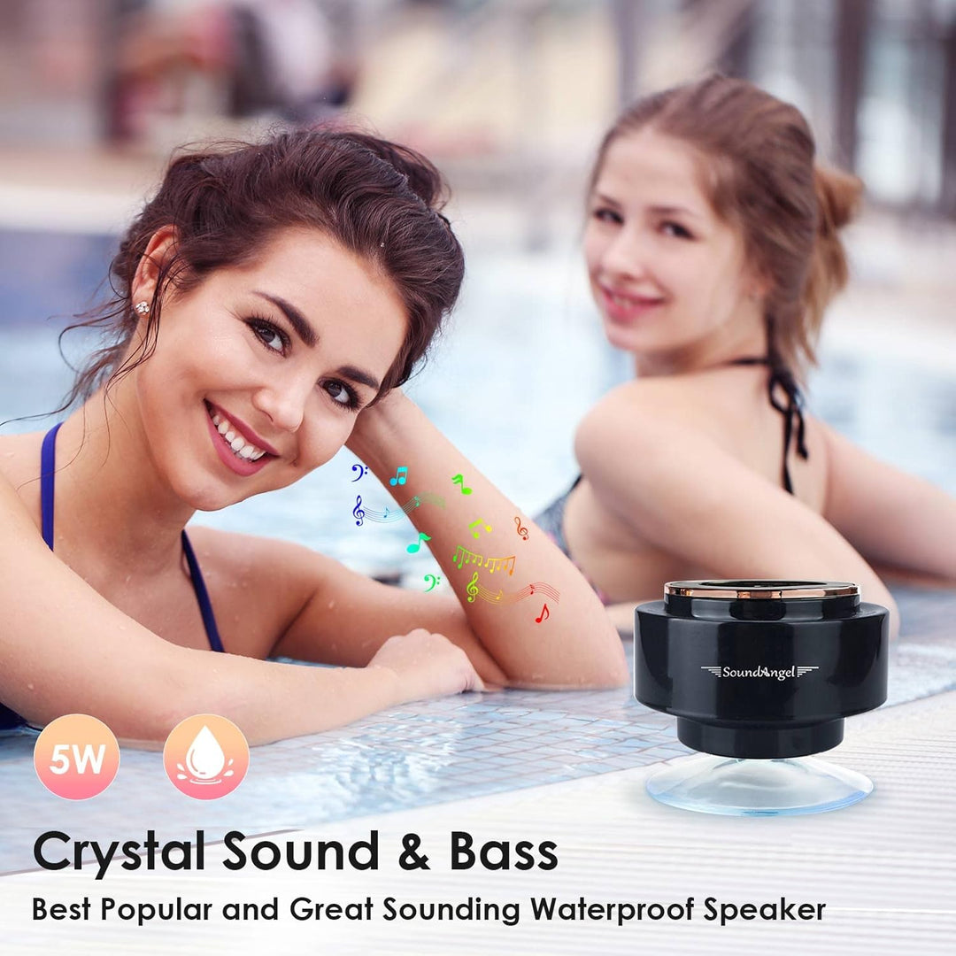 Xleader Dusche Bluetooth Lautsprecher Klein Musikbox, Wasserdicht Bluetooth Lautsprecher mit Saugnap