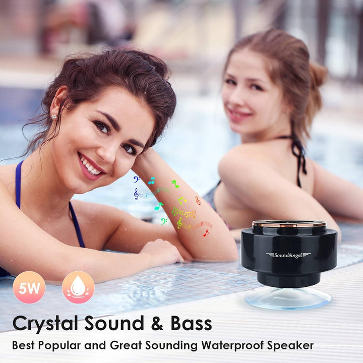 Xleader Dusche Bluetooth Lautsprecher Klein Musikbox, Wasserdicht Bluetooth Lautsprecher mit Saugnap