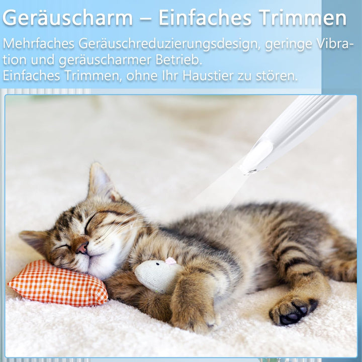 Mucek Leise Hundeschermaschine, Pfotentrimmer für Hunde mit LED-Licht, Hundepfoten Trimmer Wiederauf
