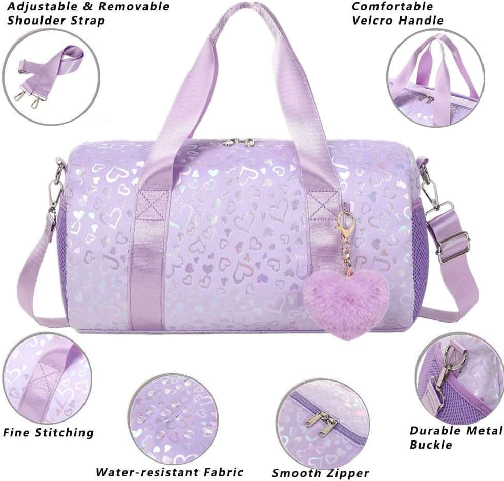 Kinder Sporttasche Mädchen Schwimmtasche Turntasche Gym Tasche Tanztasche Balletttasche Mädchen mit