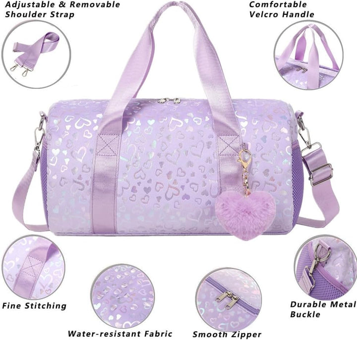 Kinder Sporttasche Mädchen Schwimmtasche Turntasche Gym Tasche Tanztasche Balletttasche Mädchen mit