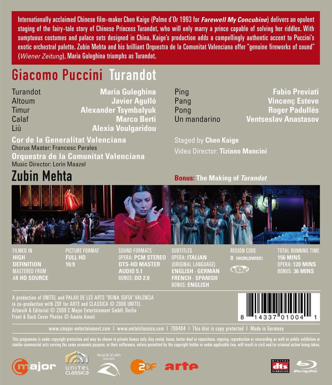 PUCCINI: Turandot, Blu-ray