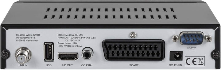 Megasat HD 390 DVB-S2 HD Sat Receiver schwarz | Unicable I & II tauglich