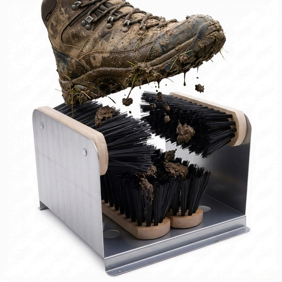 Borstelshop Schuhabstreifer mit Halterung - Fussabtreter Aussenbereich - Fussabtreter Aussen - Schuh