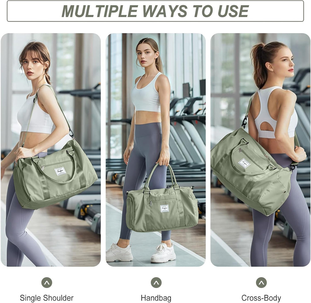 HYC00 Sport Duffel Bag Damen Handgepäck Sporttasche für Damen und Herren mit Nassfach &amp; Schuhfach, R