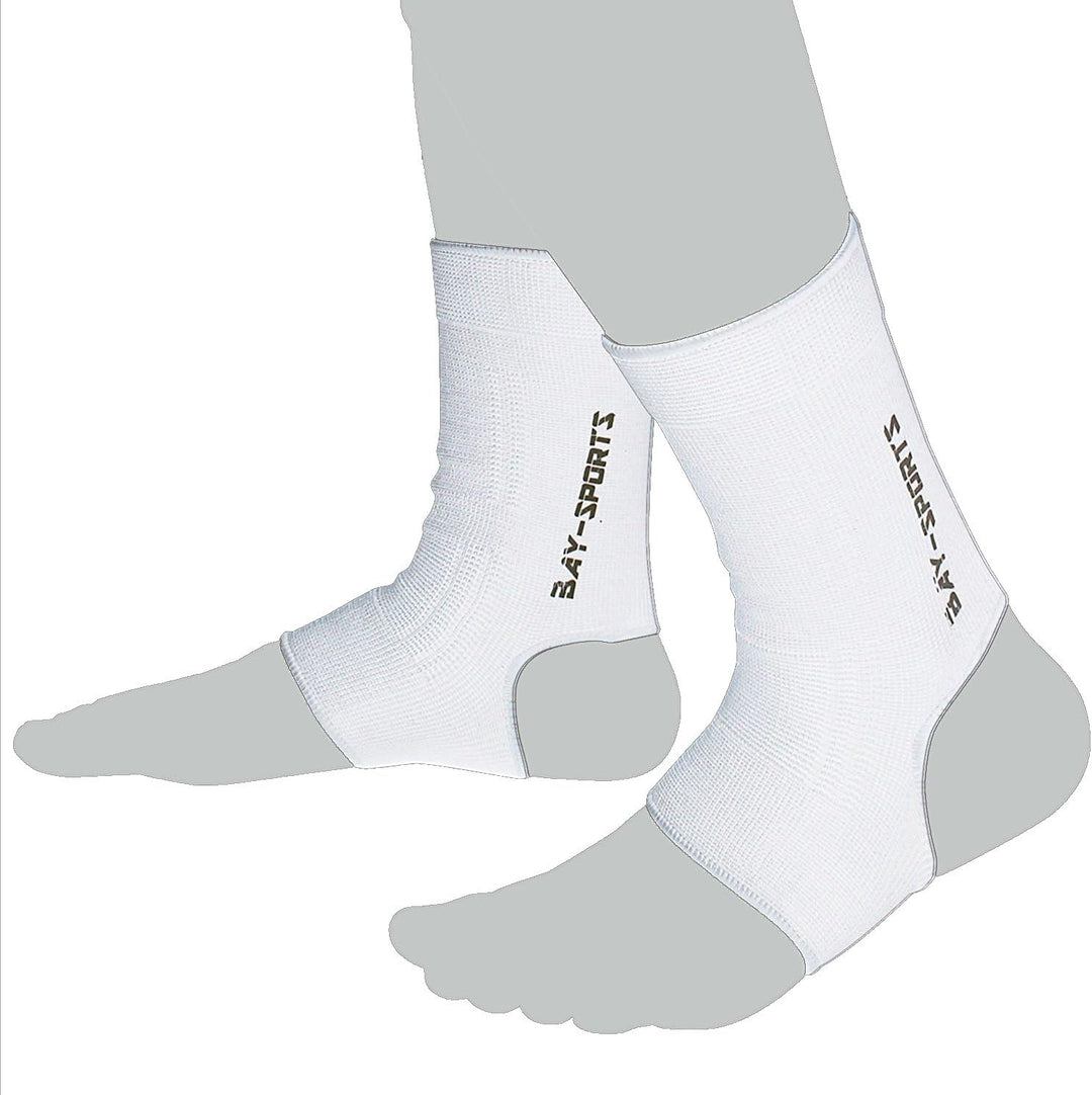 BAY SPORTS® UNI 2x elastische Fussbandagen Grösse XXS, WEISS KINDER KIDS DAMEN Knöchelbandagen Kompr