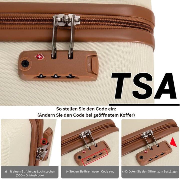 Travelhouse Bari Premium Kofferset 6-teilig – Robust & leichtes ABS Hartschalen Trolley Set mit 4 Ko