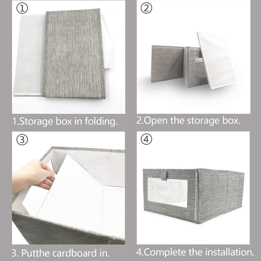 SUPRBIRD Aufbewahrungsbox, 3er Set Wardrobe Organizer, Faltbox Aufbewahrungskiste Ordnungsbox mit Tr