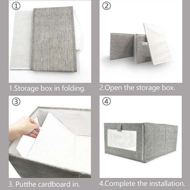 SUPRBIRD Aufbewahrungsbox, 3er Set Wardrobe Organizer, Faltbox Aufbewahrungskiste Ordnungsbox mit Tr