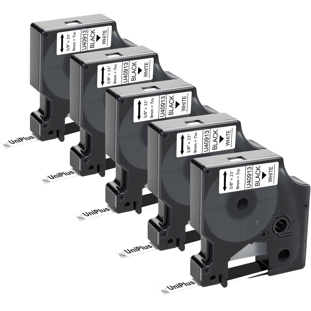 UniPlus 5x Kompatibel Etikettenband als Ersatz für Dymo D1 40913 S0720680 für Dymo LabelManager 160