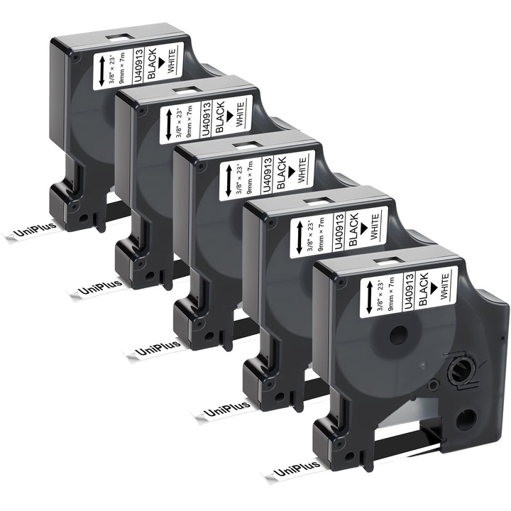 UniPlus 5x Kompatibel Etikettenband als Ersatz für Dymo D1 40913 S0720680 für Dymo LabelManager 160