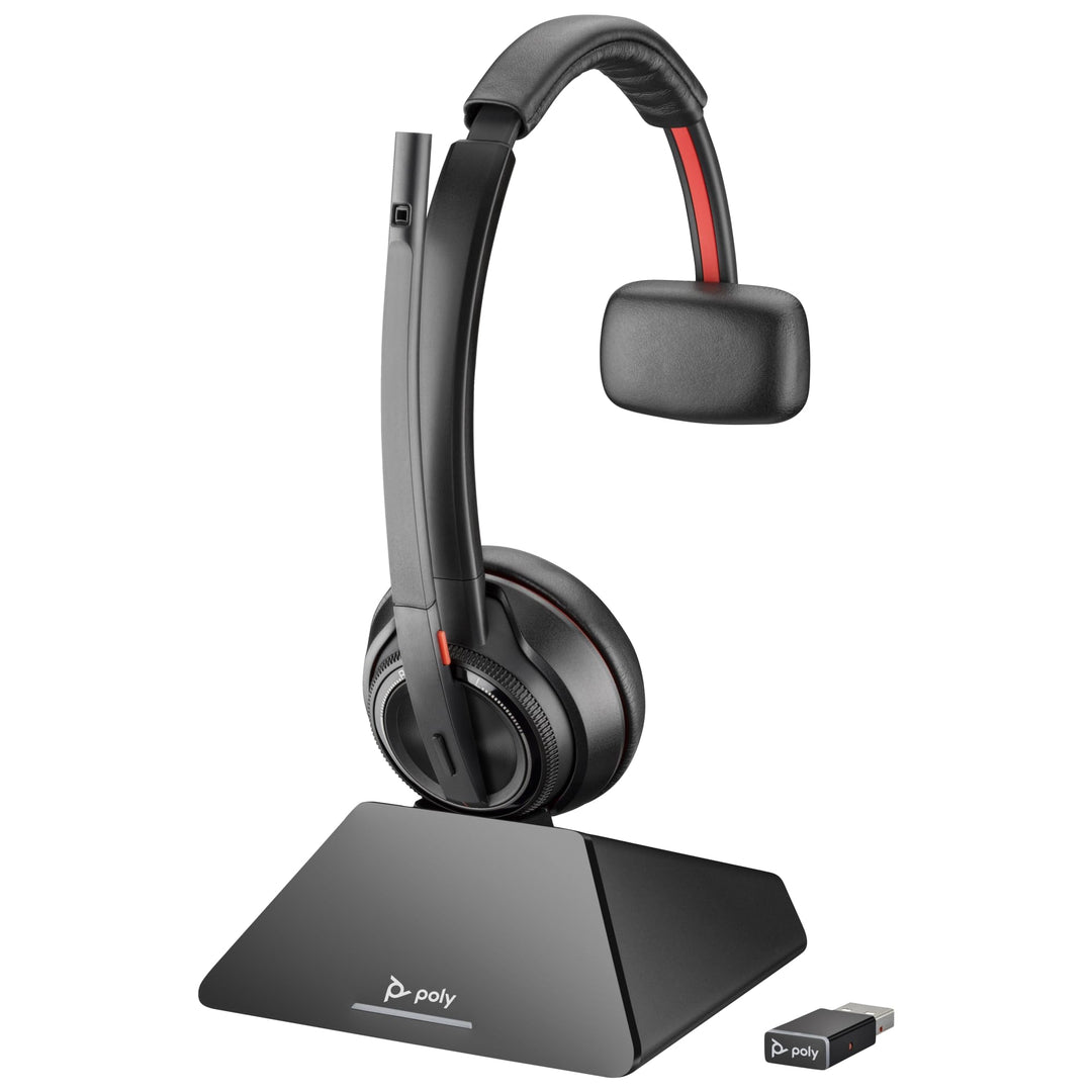 Plantronics DECT Headset Savi W8210-M USB monaural Mono Mono USB-A, Bluetooth, RJ9 PC, Mobile, Deskp
