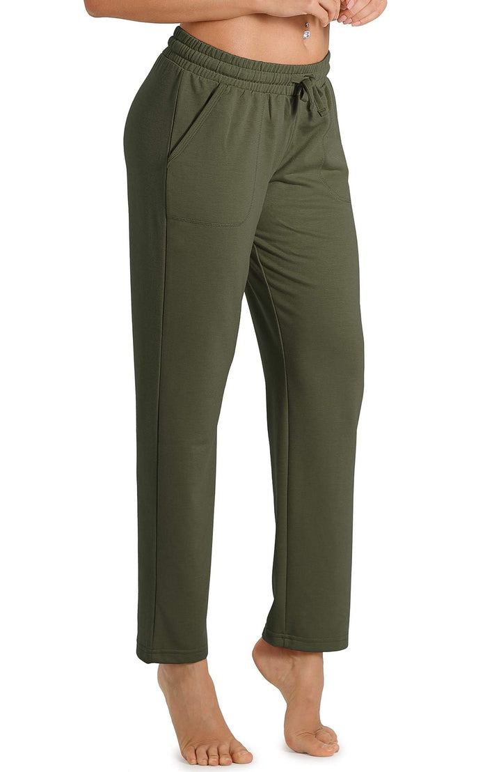 icyzone Damen Jogginghose Sweathose Lang Sporthose Freizeithose geradem Bein Hose mit Tunnelzug M Ar