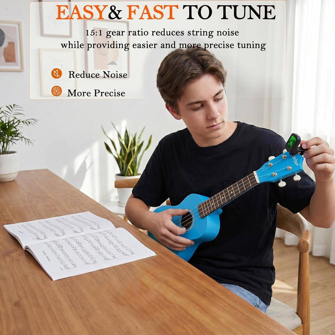 Everjoys Sopran Ukulele Set für Kinder und Erwachsene 21 Zoll Ukulele Starter Kit mit Tasche, Tuner,